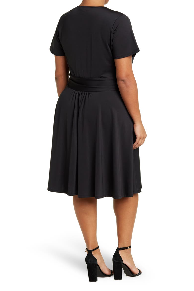 Mallory Short Sleeve Wrap Dress, Alternate, color, BLACK