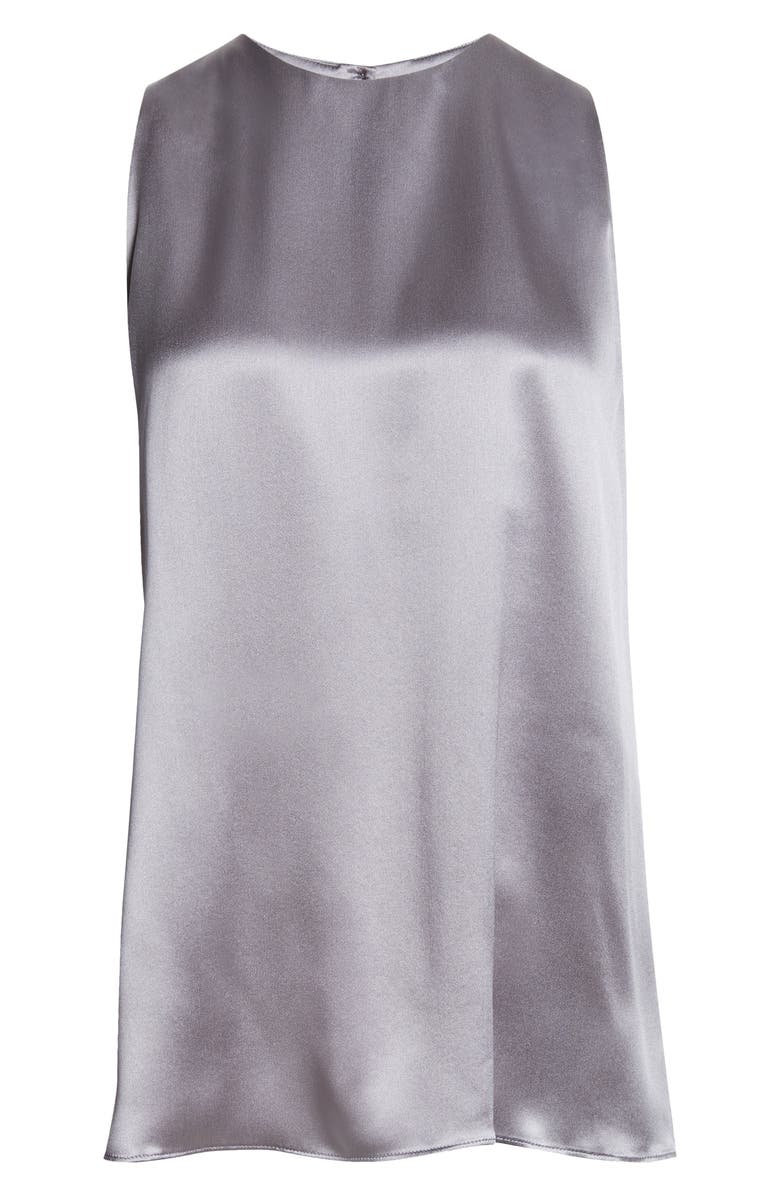 Eleventy Sleeveless Silk Charmeuse Top, Alternate, color, Dust And Sand