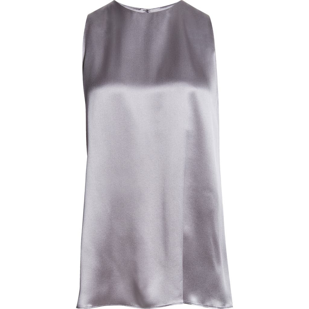 Eleventy Sleeveless Silk Charmeuse Top In Dust And Sand
