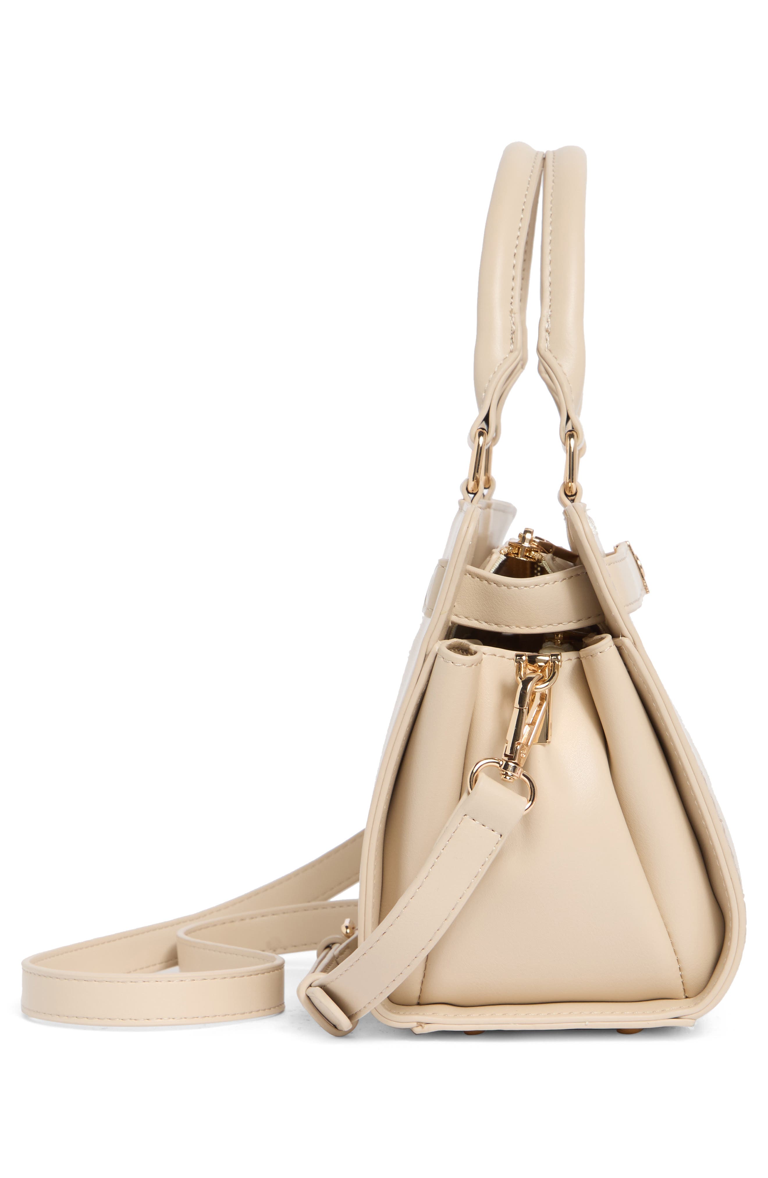 Neema Top Zip Handbag, Alternate, color, BONE