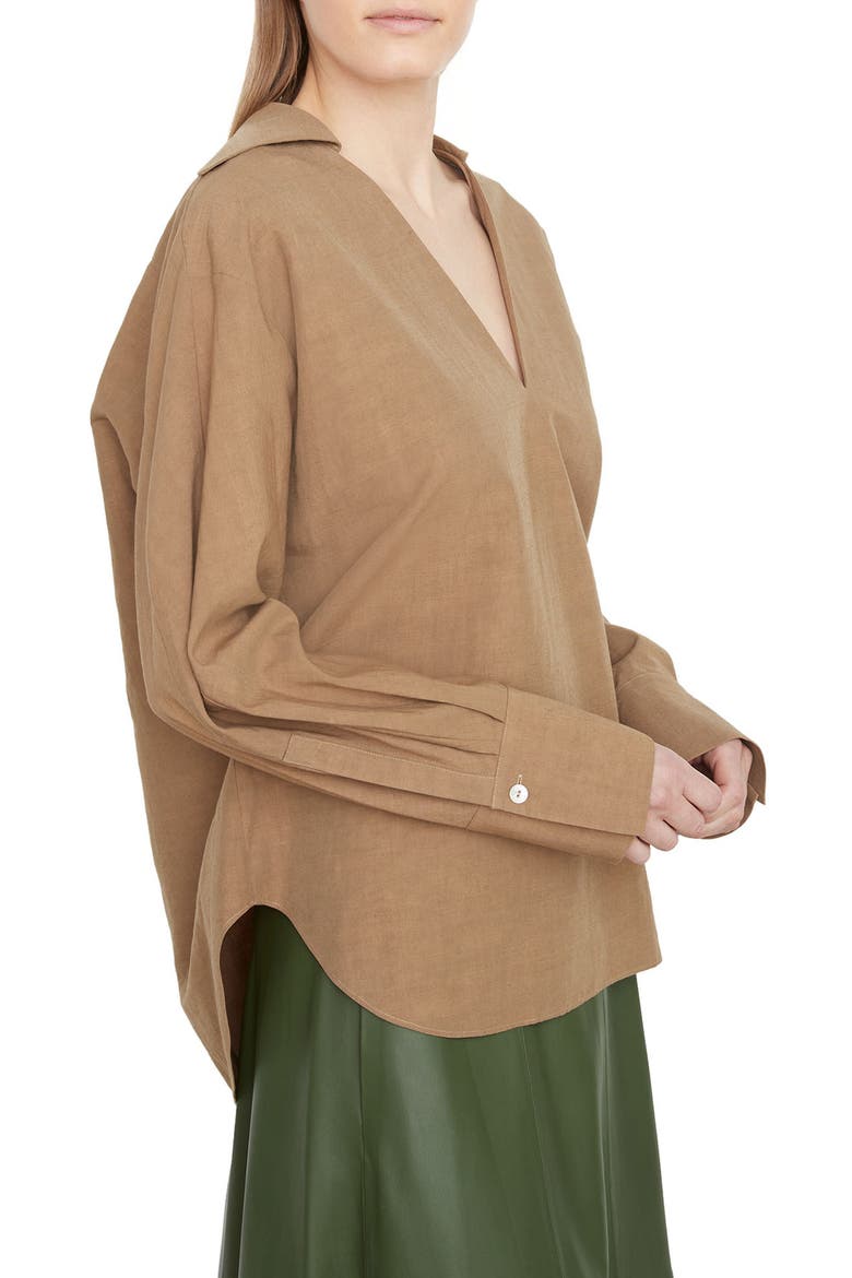 V-Neck Popover Blouse, Alternate, color, SANDSHELL