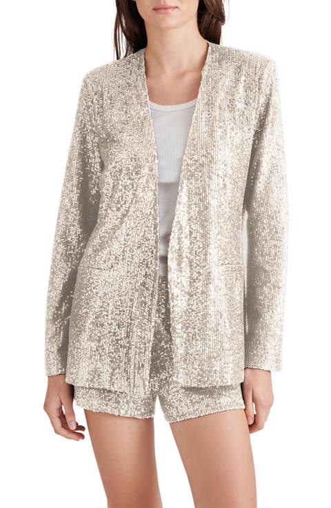 Collarless Sequin Blazer