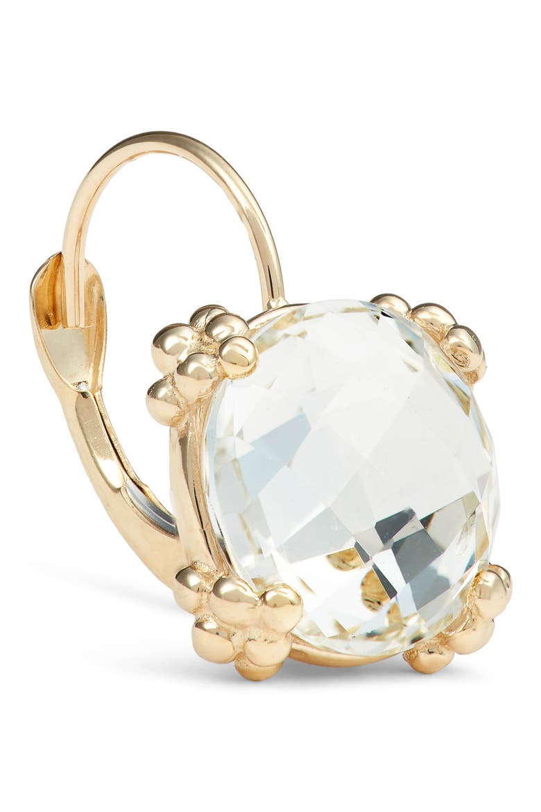 Dew Drop White Topaz Cluster Drop Earrings, Alternate, color, GOLD
