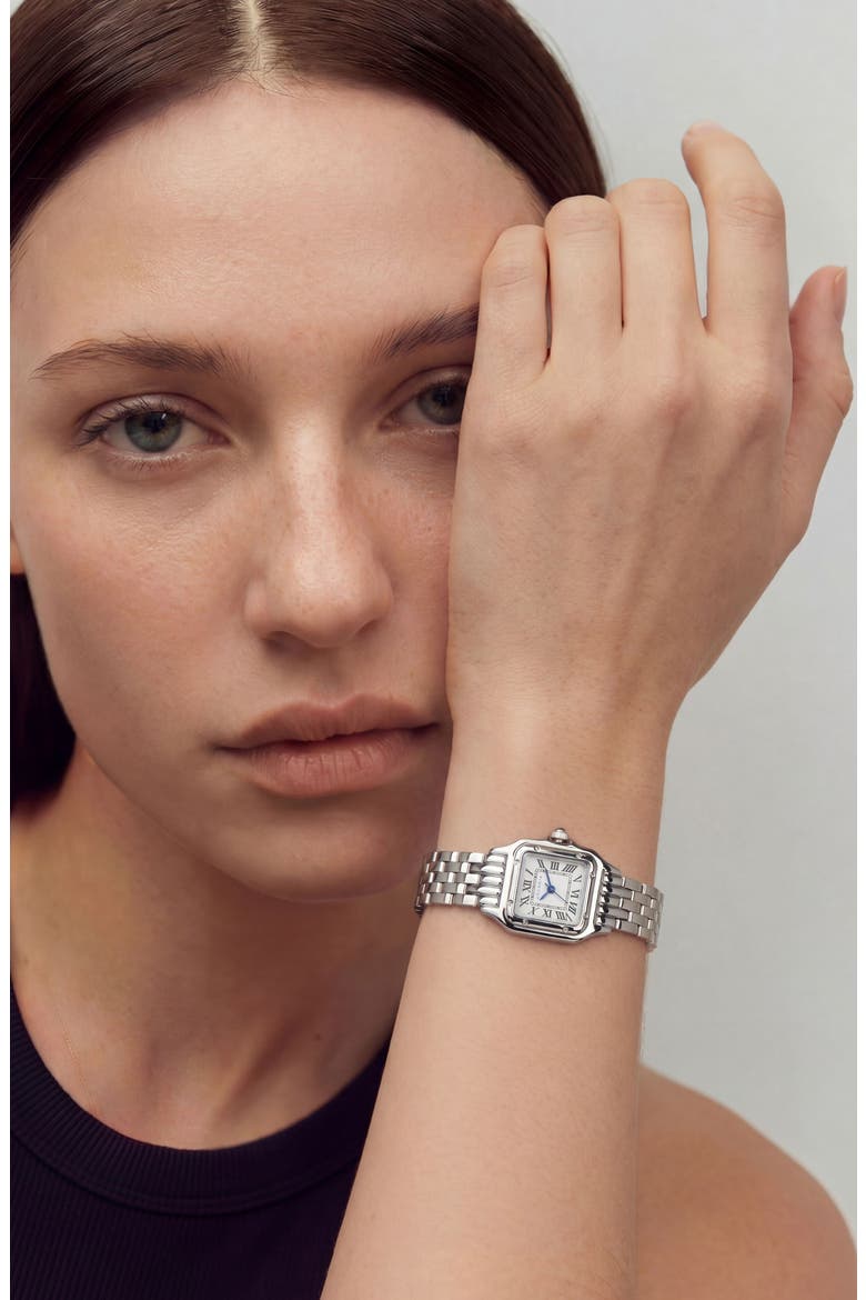 Paris Bracelet Strap Watch, 22mm, Alternate, color, SILVER/WHITE