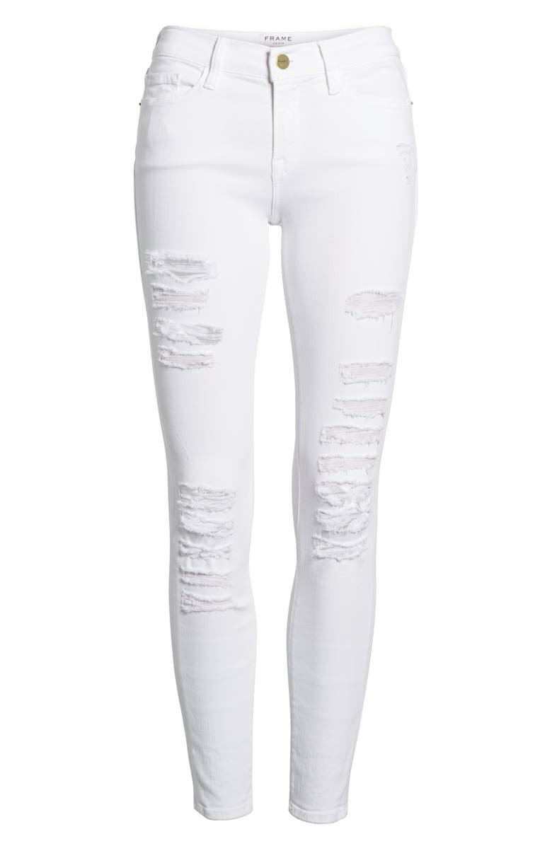 FRAME Le Color Rip Skinny Jeans, Main, color, 