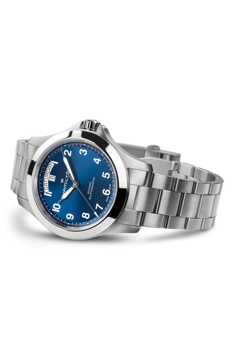Hamilton Khaki Field Automatic Bracelet Watch, Alternate, color, Blue