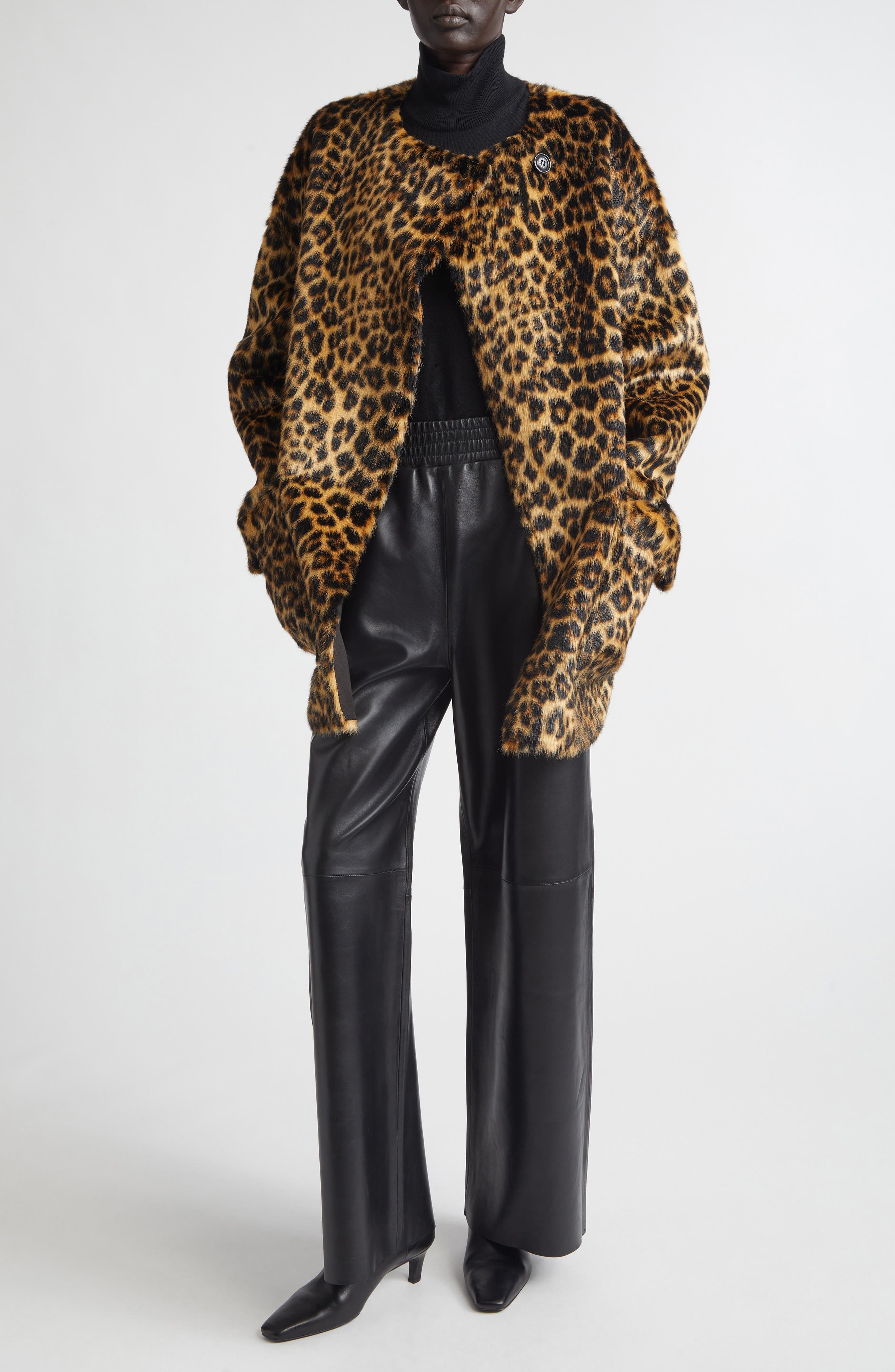 Nerissa Leopard Spot Faux Fur Jacket - image 2