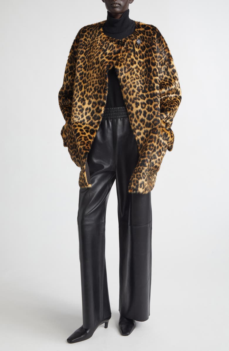 Stand Studio Nerissa Leopard Spot Faux Fur Jacket, Alternate, color, Leo