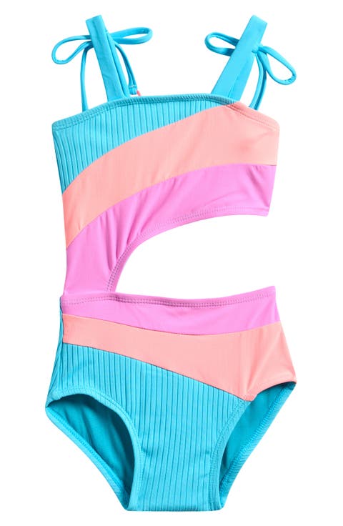 Kids' Rib Colorblock One-Piece Swimsuit (Toddler & Little Kid)