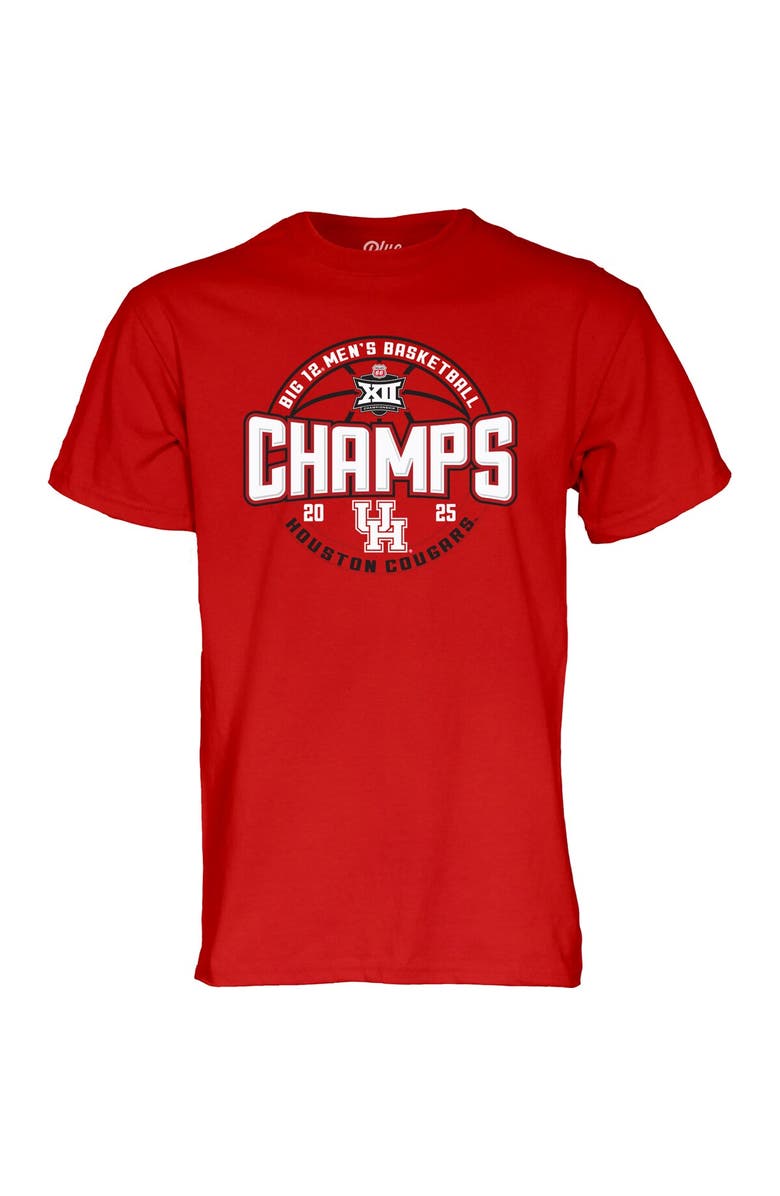 BLUE 84 Men's Blue 84 Red Houston Cougars 2025 Big 12 Men's Basketball Conference Tournament Champions Locker Room T-Shirt, Alternate, color, 