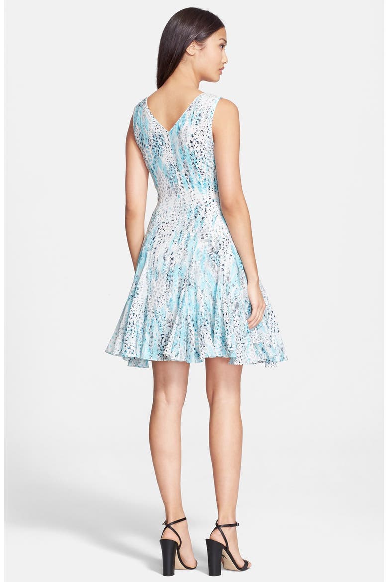 'Sum Leo' Print Fit & Flare Dress, Alternate, color, POOLSIDE