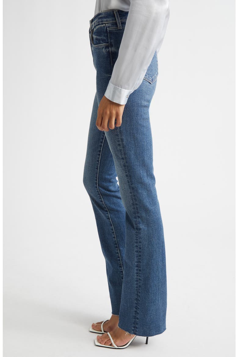 Ruth High Waist Raw Hem Straight Leg Jeans, Alternate, color, FAIR OAK