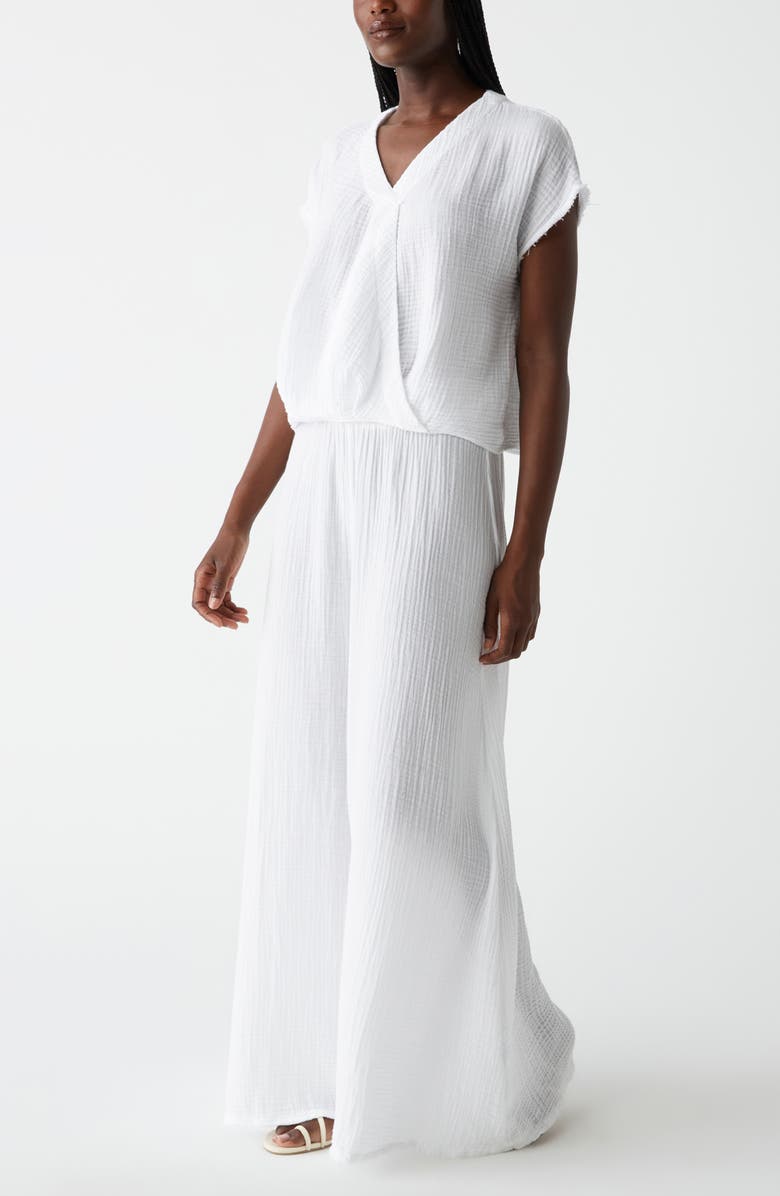 Michael Stars Simba Smocked Waist Wide Leg Pants, Alternate, color, White