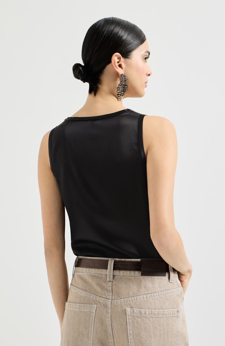 Brunello Cucinelli Satin top, Alternate, color, Black