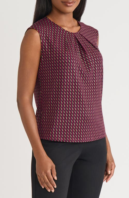 Kasper Pleated Sleeveless Top In Animal Print