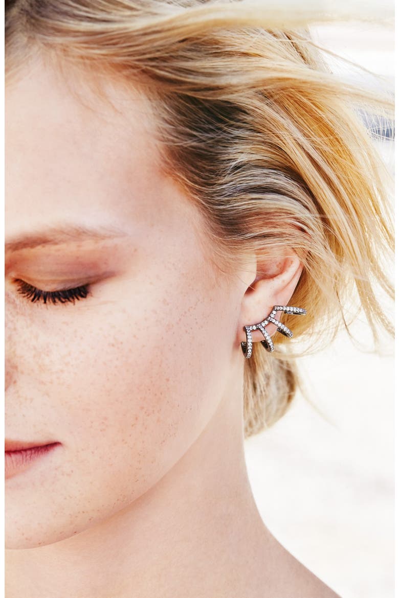 'Starry Night' Crystal Ear Crawlers, Alternate, color, GOLD/ CLEAR