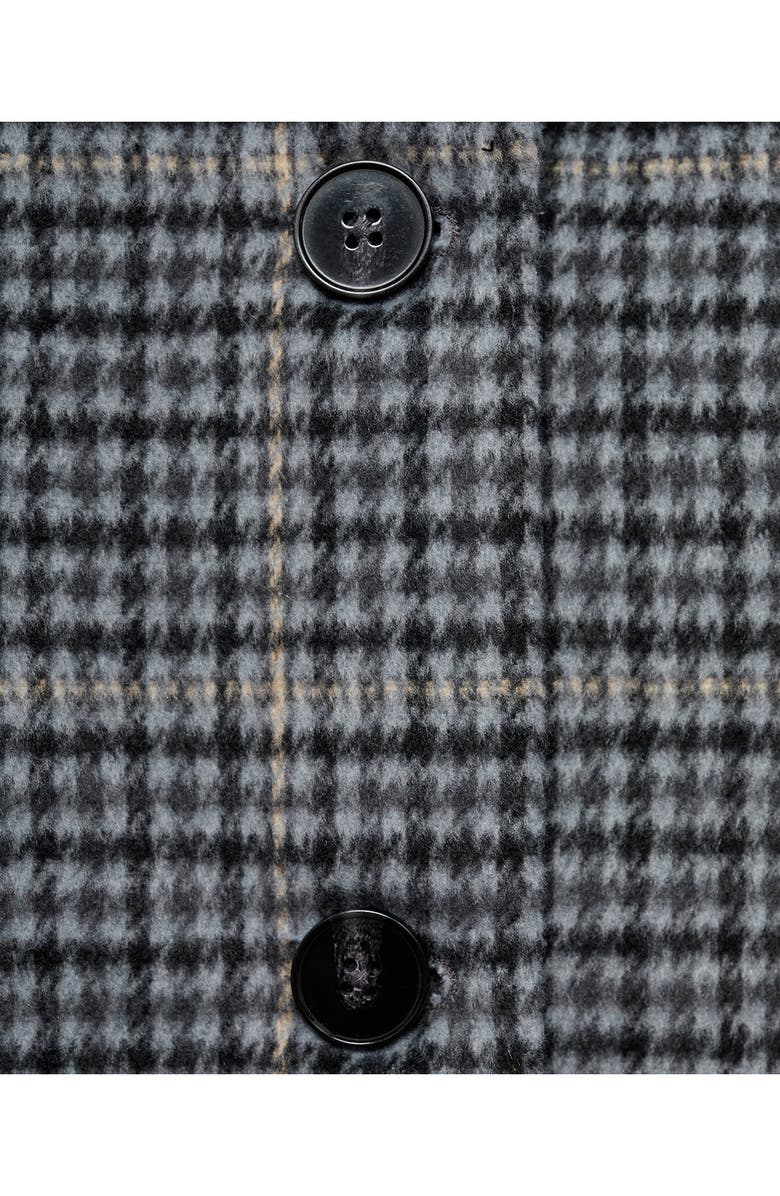 MANGO TEEN Check Longline Coat, Alternate, color, Sky Blue