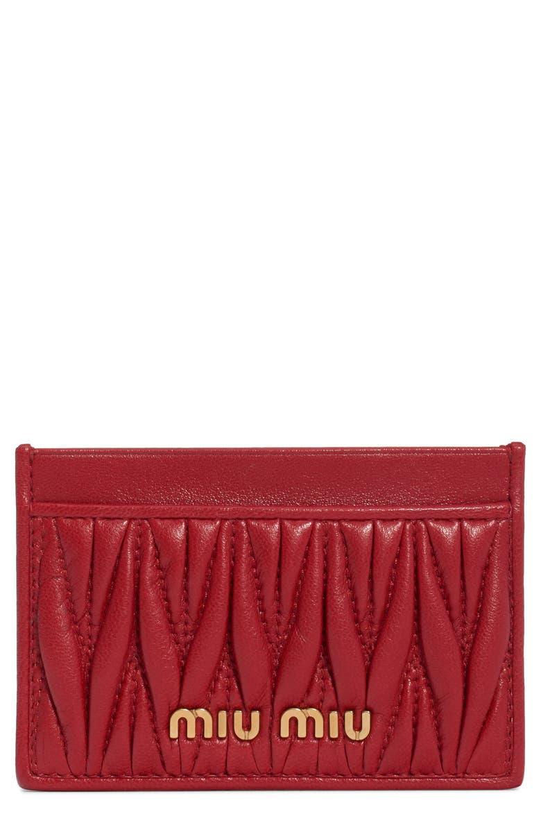 Miu Miu Matelassè Card Case, Main, color,