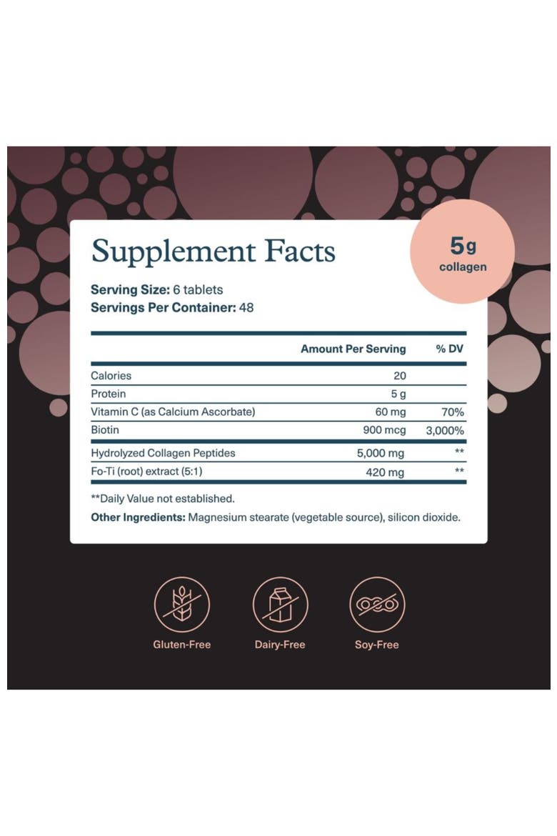 Collagen Daily Supplement for Men Hair Skin Support 290 Tablets, Alternate, color, None