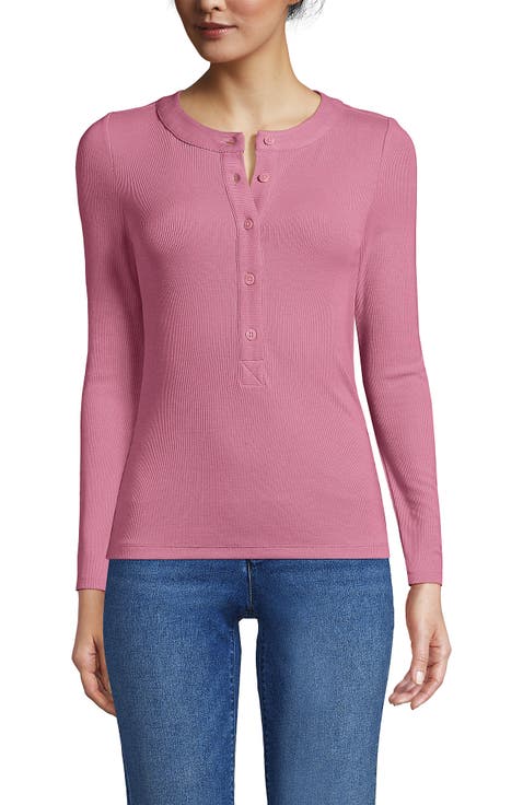 Drapey Rib Skimming Long Sleeve Henley