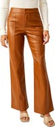 Free People Uptown High Waist Faux Leather Flare Pants