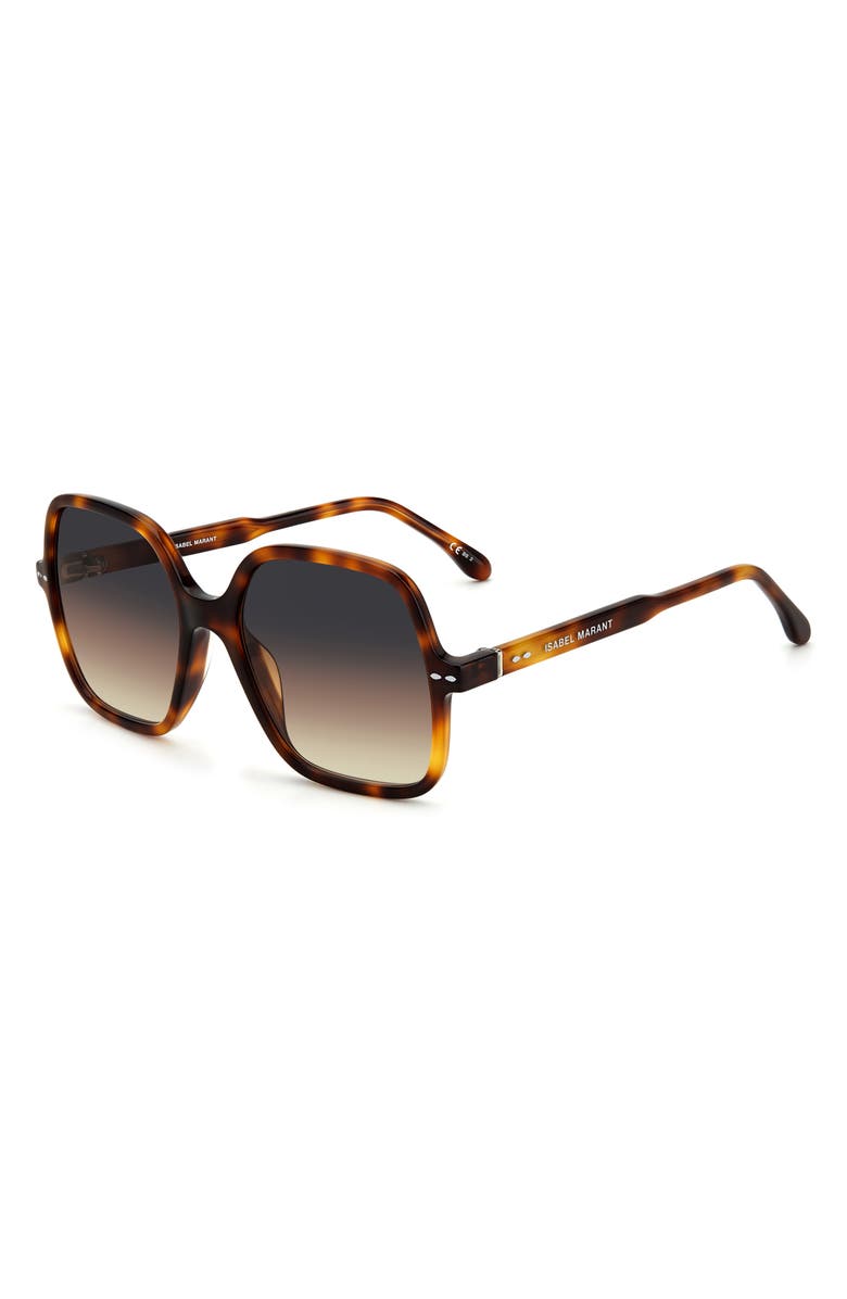 Isabel Marant Square Sunglasses, Alternate, color, Havana / Gray Brown