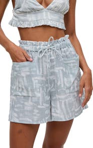 Raffya Sammie Paperbag Waist Warhol Print Shorts