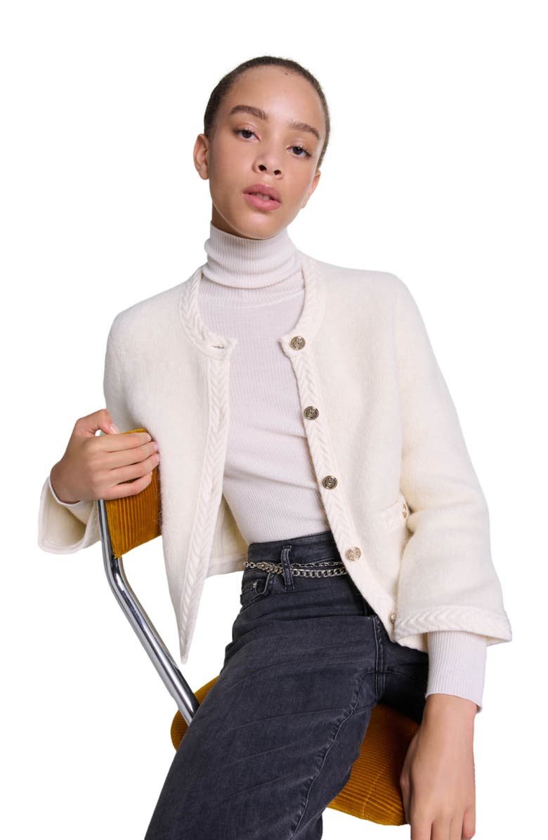 maje Knit cardigan, Alternate, color,