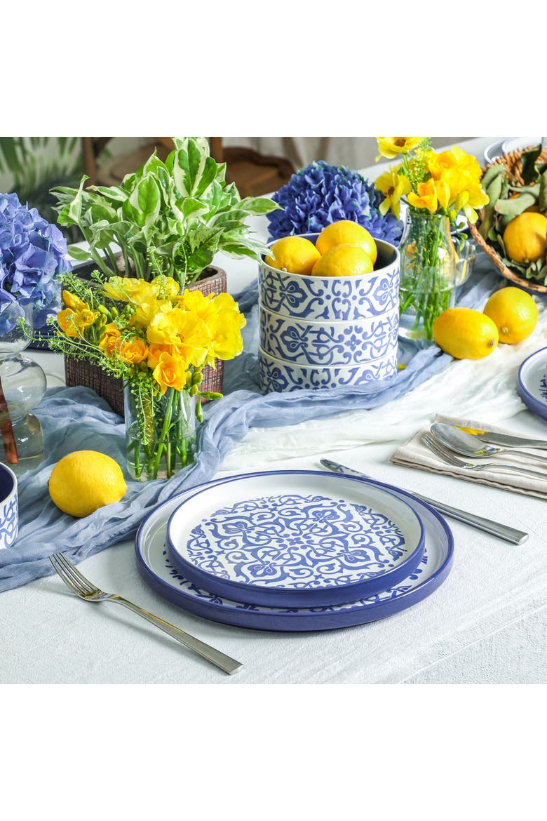 Tropea Stoneware 24-Piece Dinnerware Set, Alternate, color, Blue