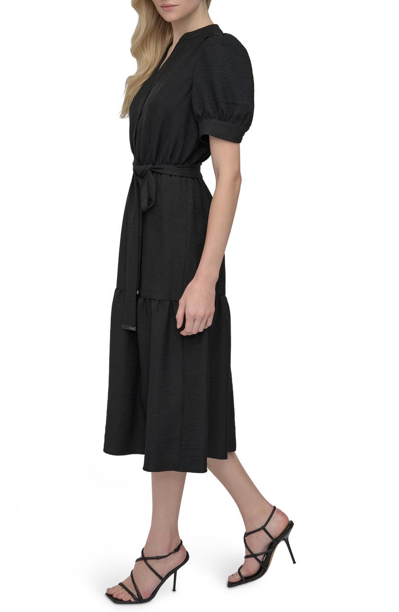 DKNY Puff Sleeve Midi Shirtdress, Alternate, color,