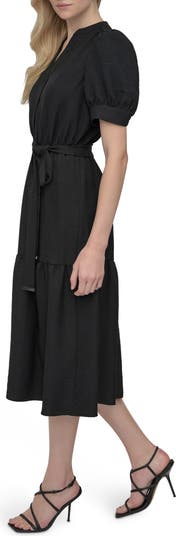Puff Sleeve Midi Shirtdress