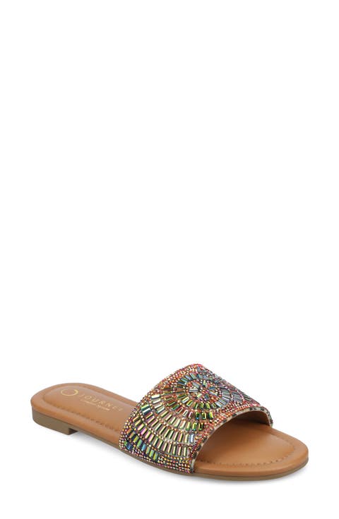 Maria Crystal Embellished Slide Sandal (Women)