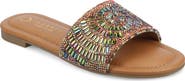 Journee Collection Maria Crystal Embellished Slide Sandal