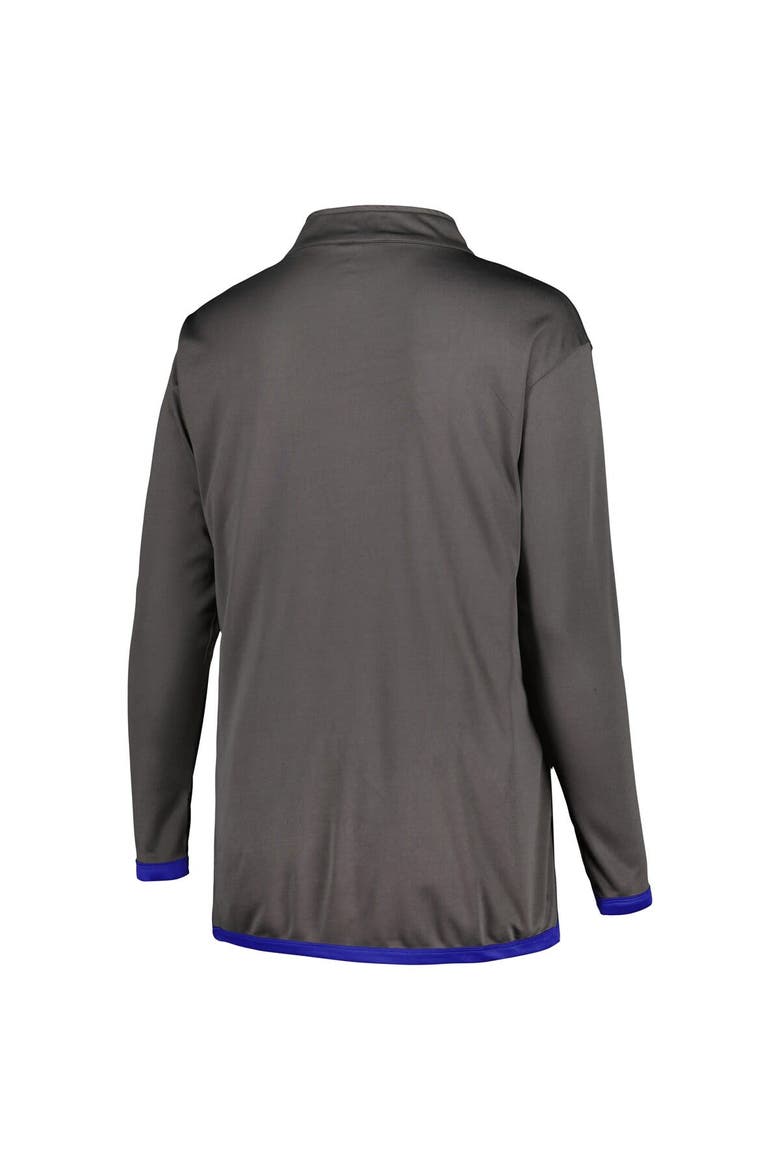 Women's Profile Charcoal Los Angeles Dodgers Plus Size Quarter-Zip Jacket, Alternate, color, Charcoal