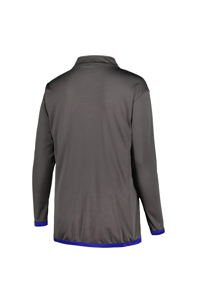 PROFILE Women's Profile Charcoal Los Angeles Dodgers Plus Size Quarter-Zip Jacket, Alternate, color, Charcoal