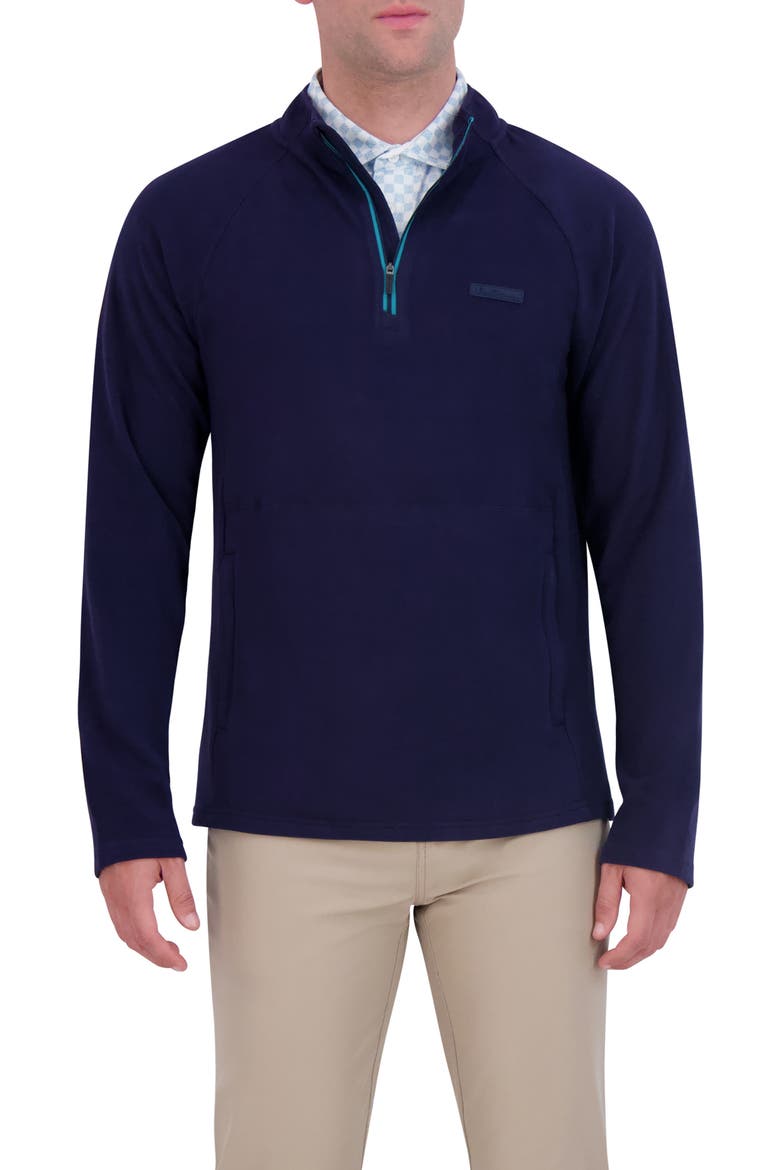 Microfleece Quarter Zip Golf Sweatshirt, Main, color, NAVY