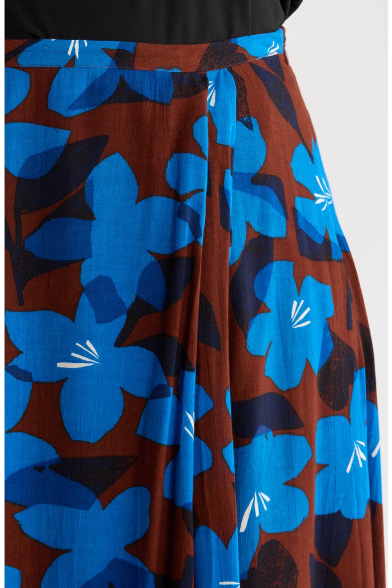 Lethlean Floral Pleated Maxi Skirt, Alternate, color, MACRO FLOWER COCOA