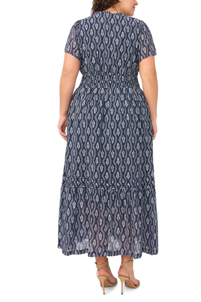 Print Smocked Waist Maxi Dress, Alternate, color, CLASSIC NAVY