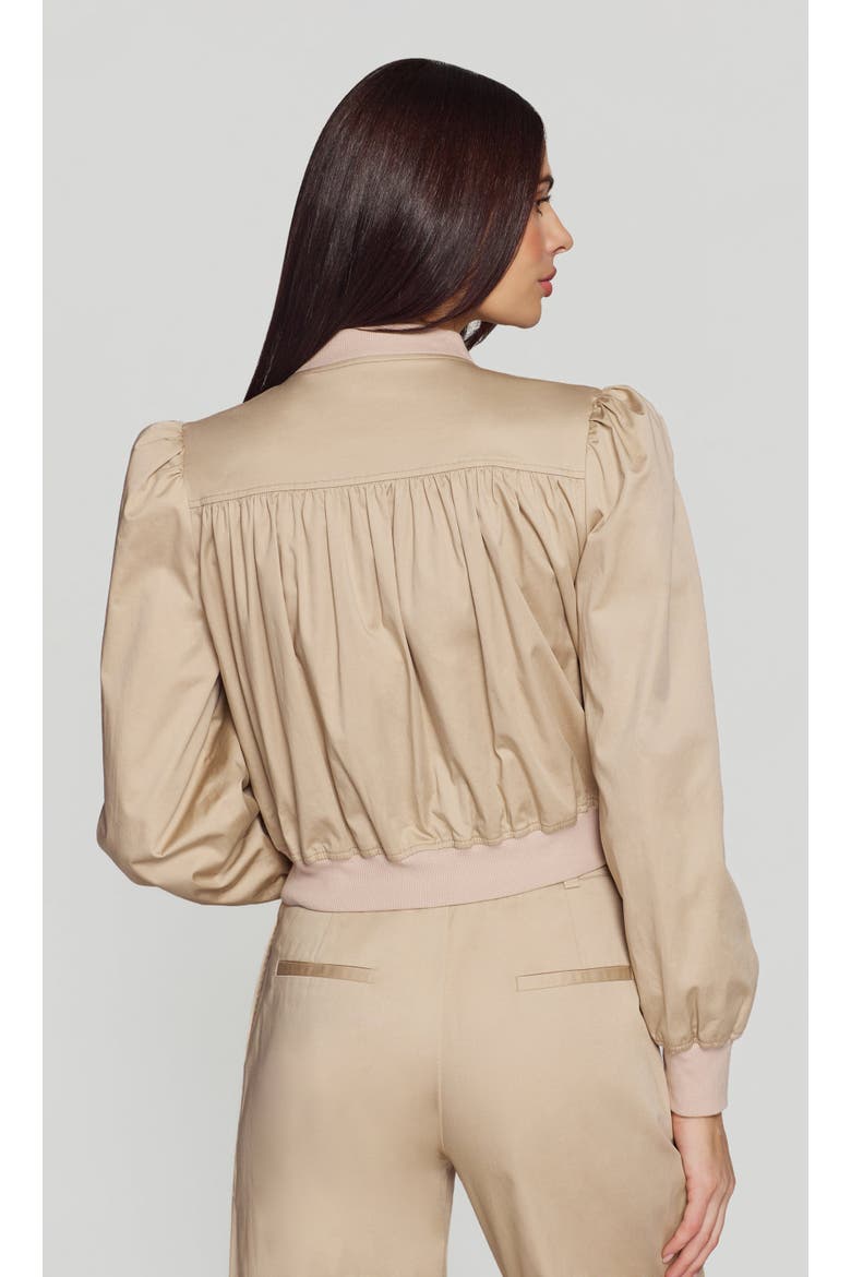 Sariah Cotton Sateen Bomber, Alternate, color, Beige