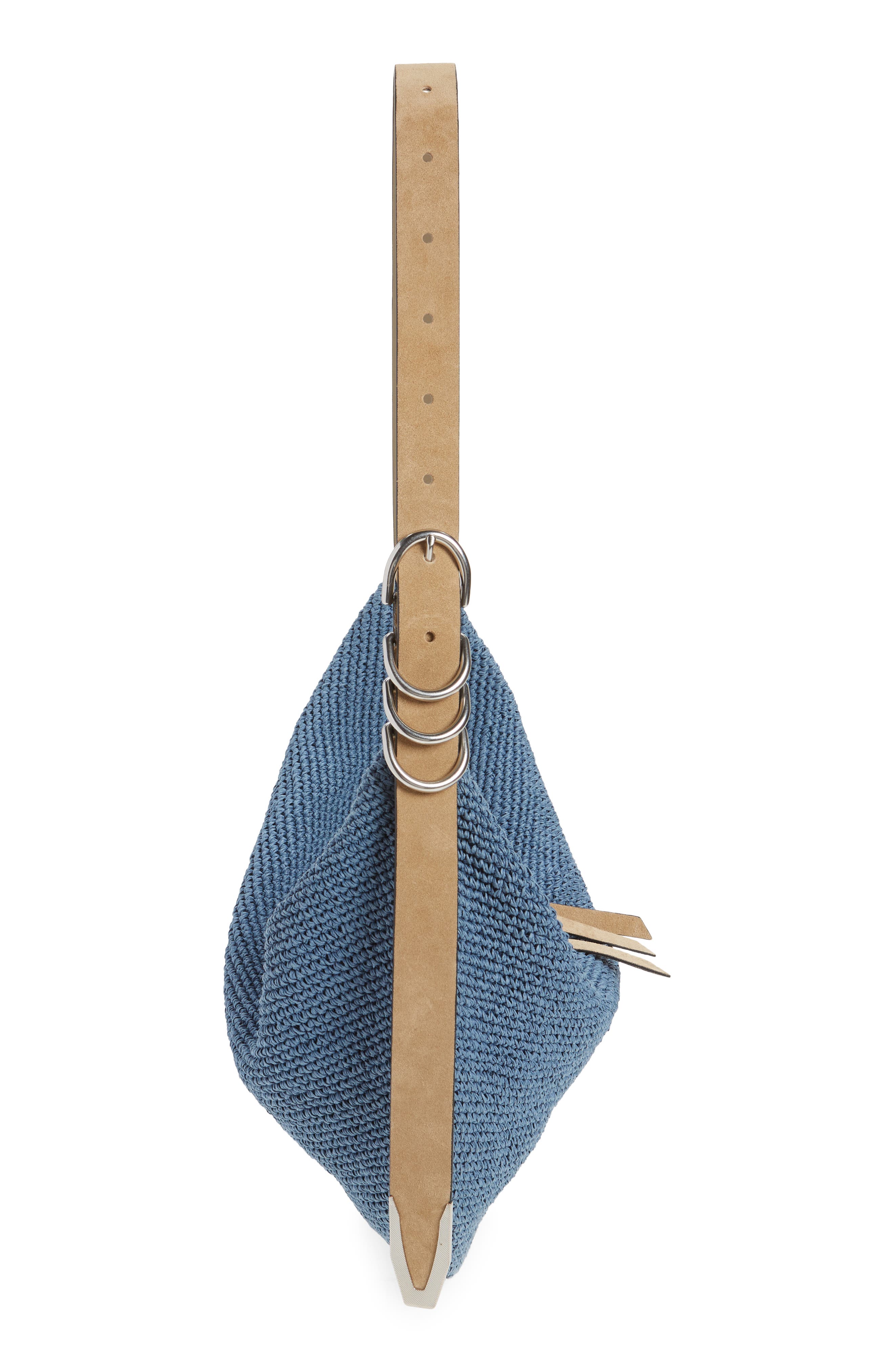 Spire Straw Hobo Bag, Alternate, color, DENIM BLUE