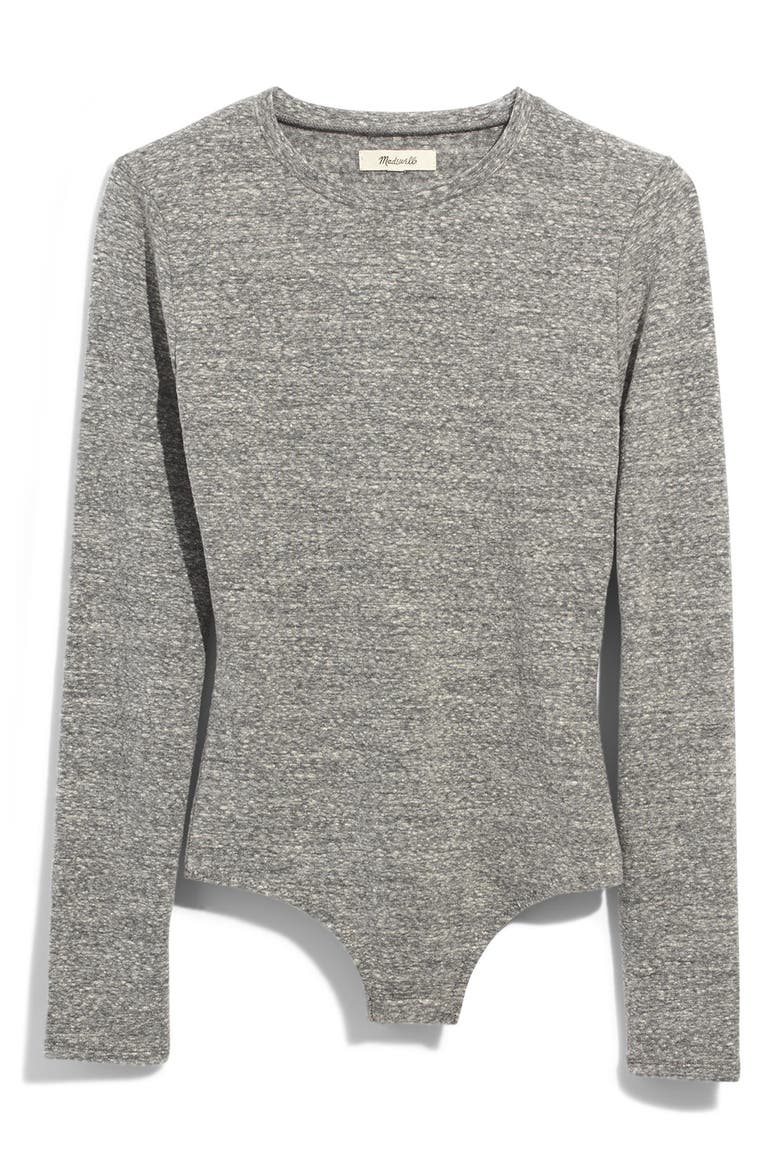 Crewneck Bodysuit, Alternate, color, HEATHER SMOKE