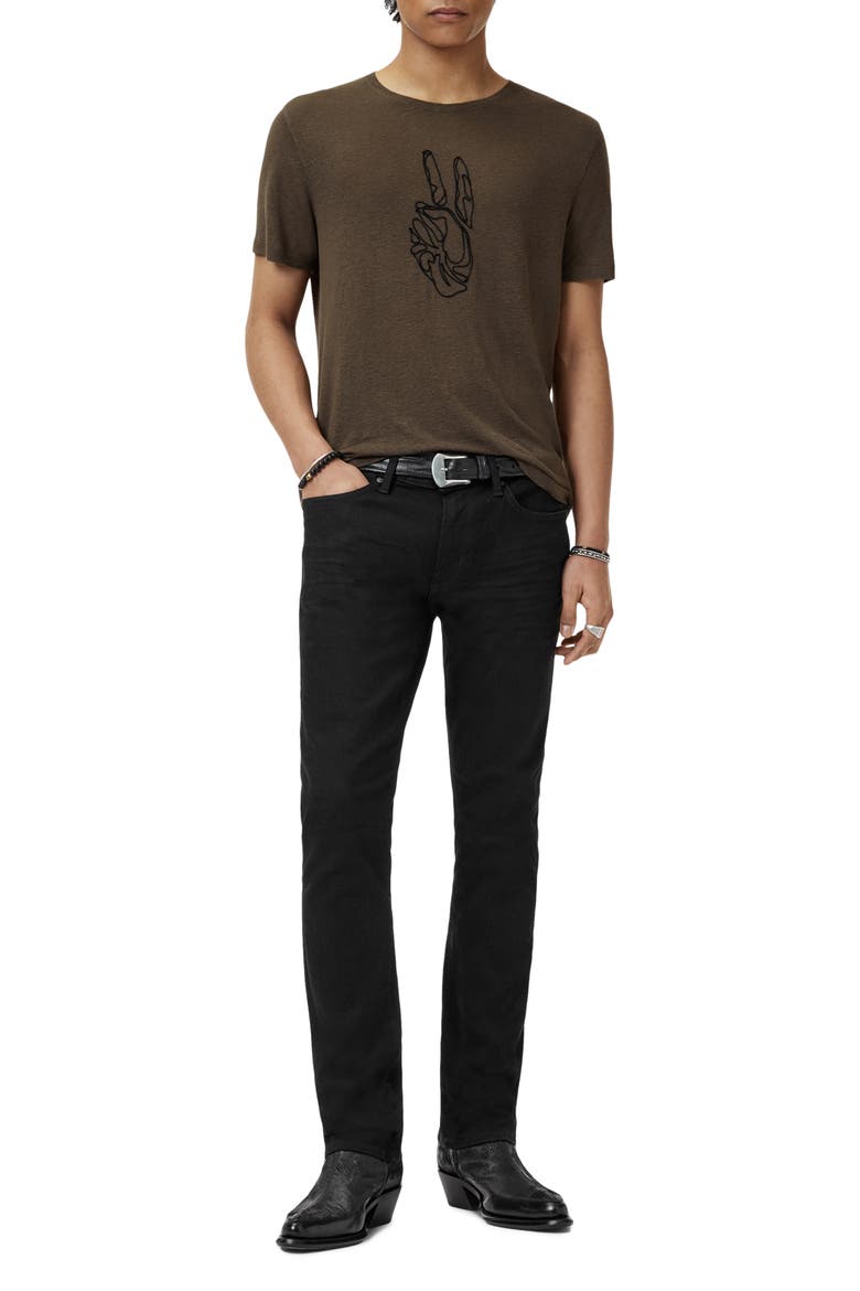 Peace Linen Blend T-Shirt, Alternate, color, TEAKWOOD