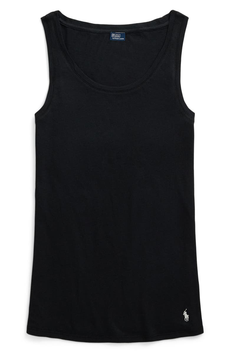 Polo Ralph Lauren Long & Lean Cotton Jersey Lounge Tank, Alternate, color, Onyx