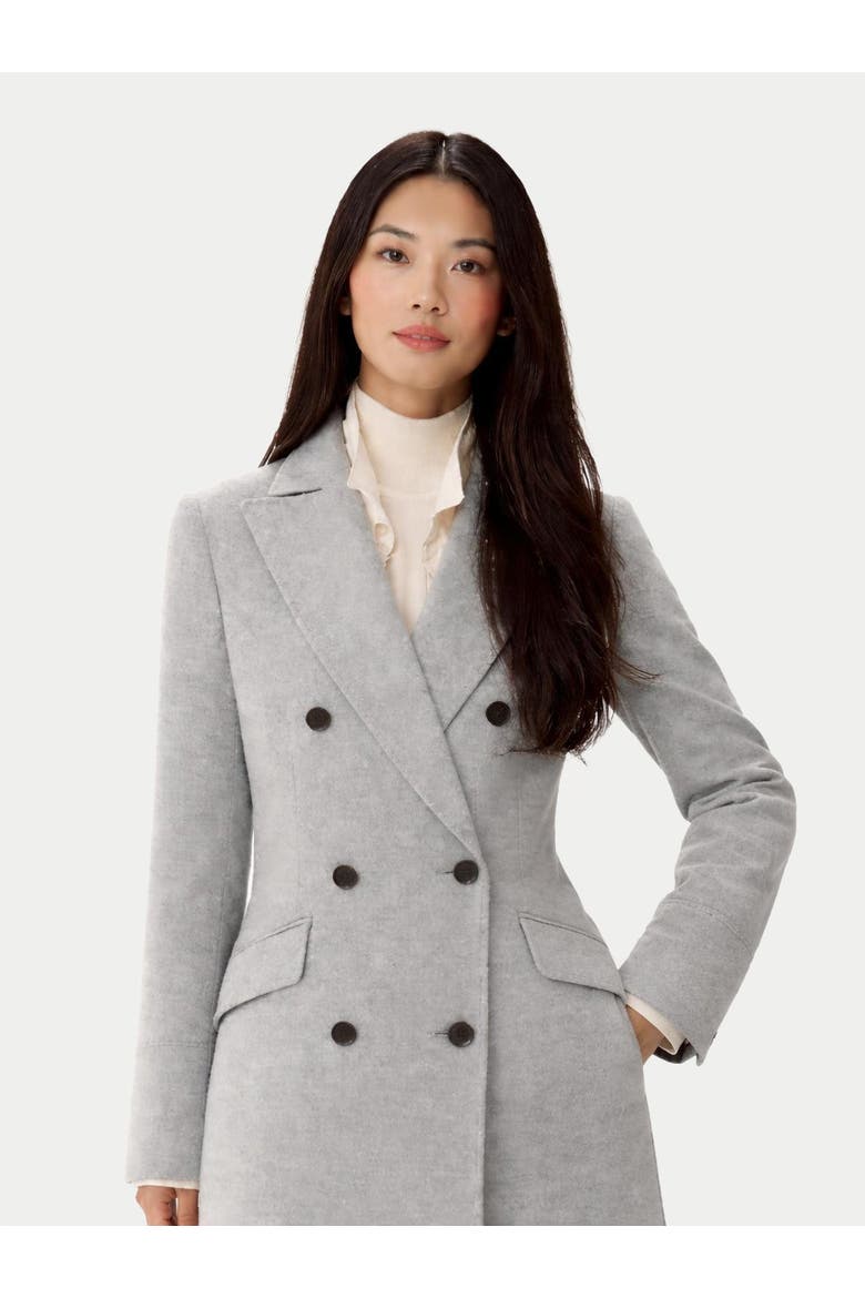 Cashmere Peak Lapel Long Coat, Alternate, color, vapor blue