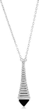 SUZY LEVIAN Eiffel Tower Pavé Cubic Zirconia & Enamel Pendant Necklace