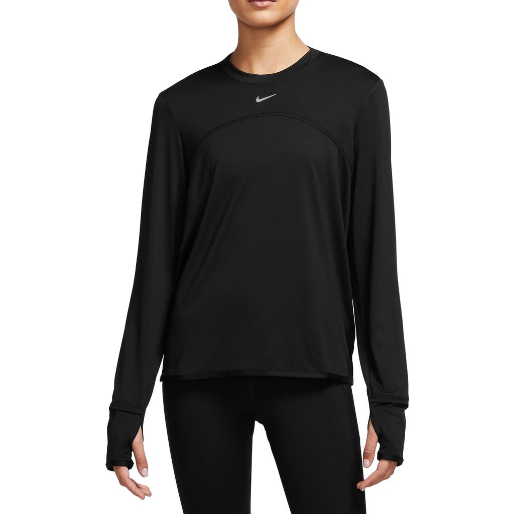 Nike Dri-fit Swift Element Uv Running Top In Black