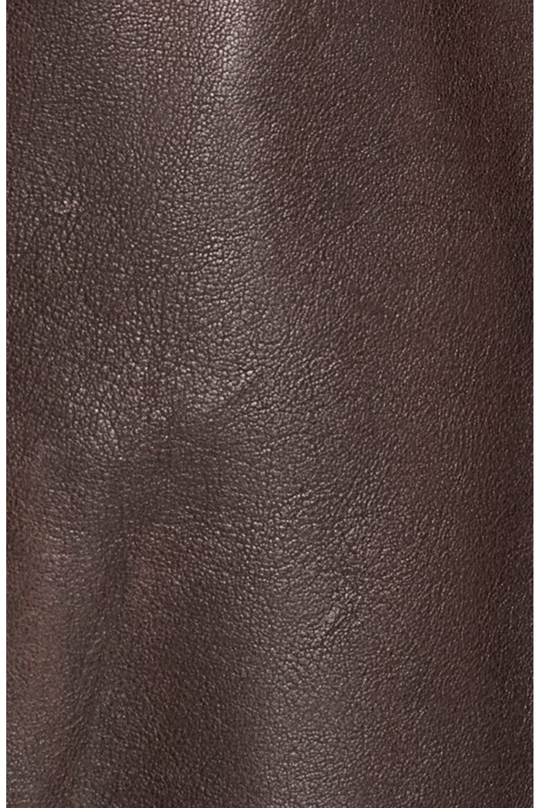 Leather Bomber Jacket, Alternate, color, BROWN