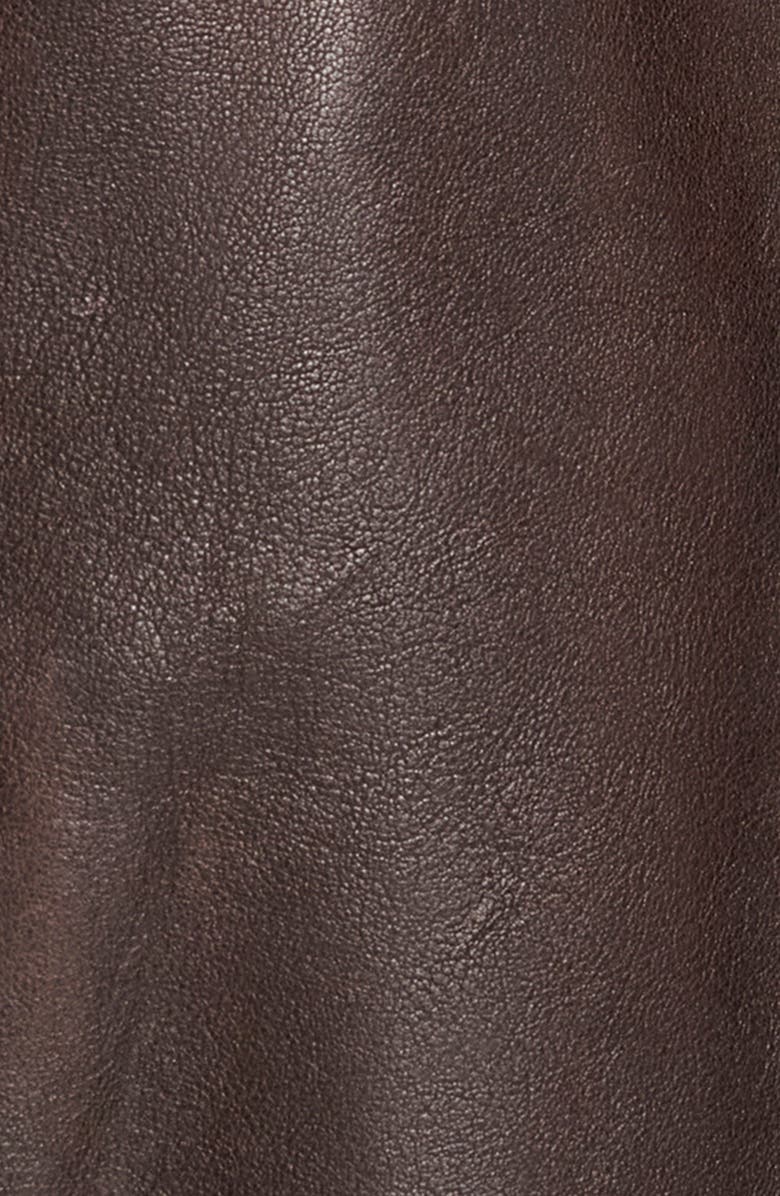 Cole Haan Leather Bomber Jacket, Alternate, color, Brown