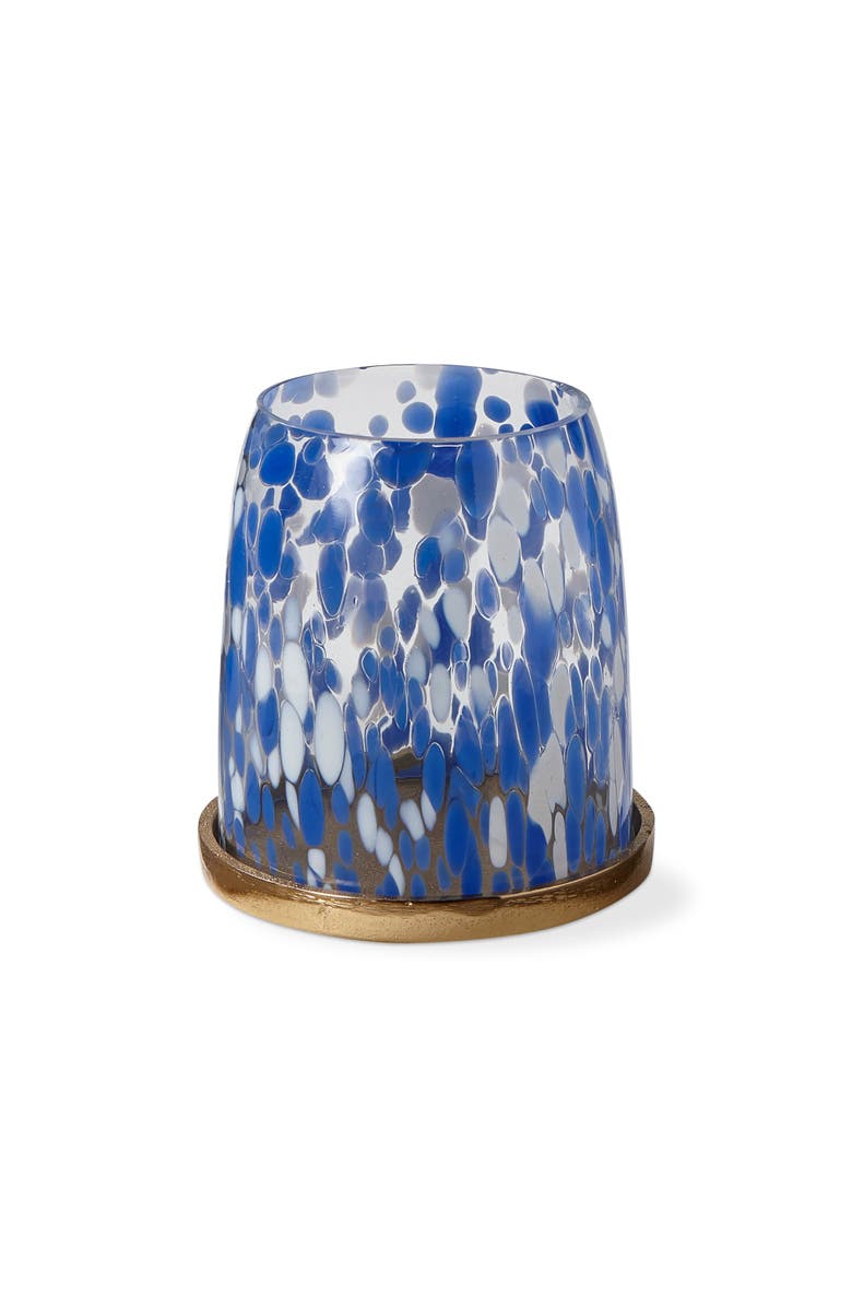 tag Blue Confetti Glass Hurricane Candle Holder Small, Main, color, Blue