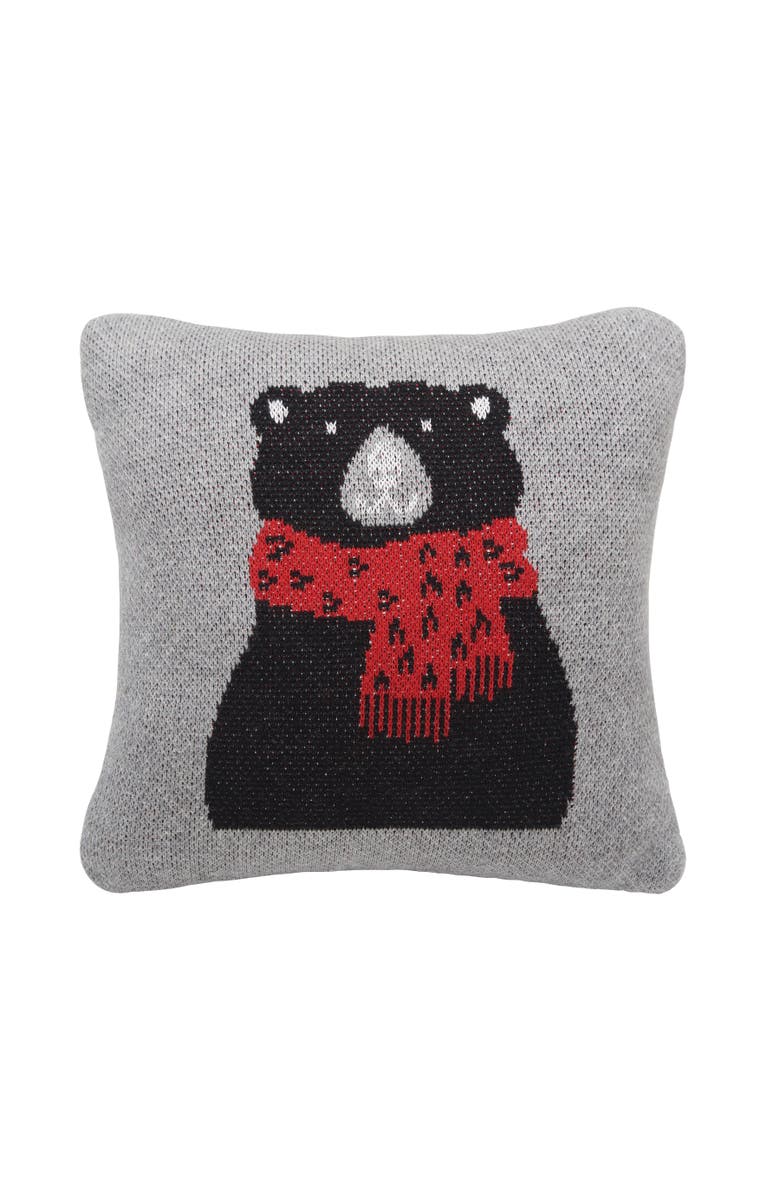 C&F Home Winter Black Bear Small Christmas Accent Pillow, 10" x 10", Main, color, Black